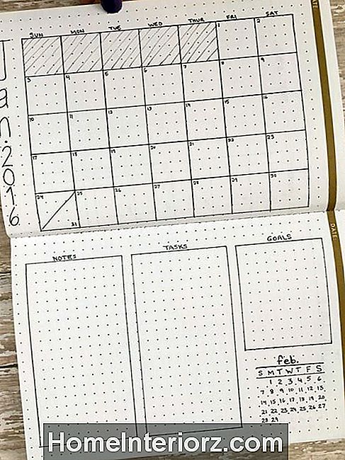 Bullet journal månedlig layout ideer