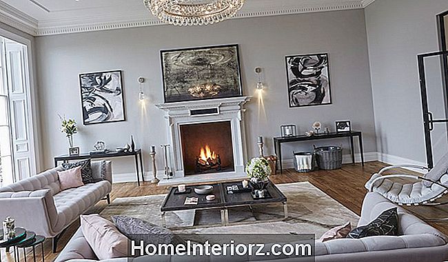 Elegant grått vardagsrum