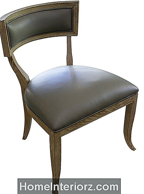 Visuotiniai vaizdai Klismos kėdė su pilka oda