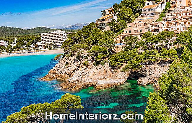 Canyamel koyu, Mallorca Adası, İspanya Akdeniz'in güzel sahil görünümü